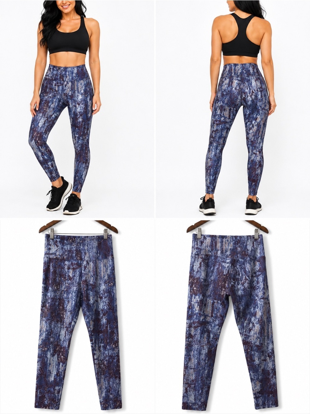 Bally | NWOT Bangladesh Blue Abstract Print High-Waist Leggings (size M)